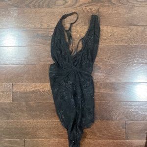 Forever21 Black Lace Bodysuit